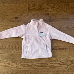 Girls Patagonia Light Pink snap 1/4 Fleece